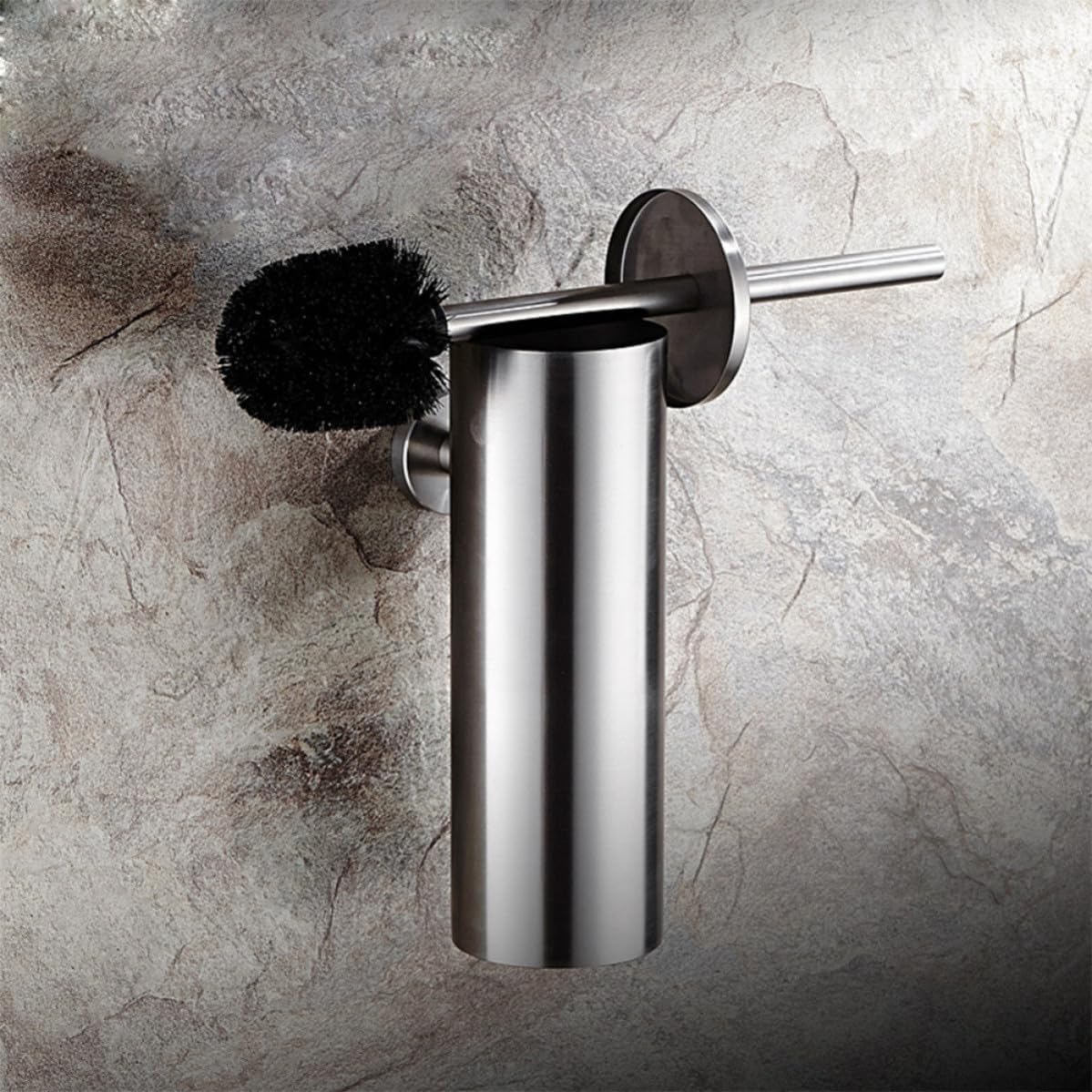 Set Scopino e Porta WC in Acciaio Inossidabile Copertura, Resistente a Graffi, Design Compatto per Bagno e Hotel