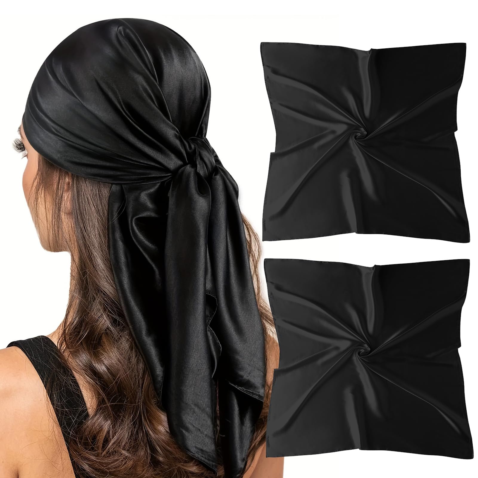vimate Kopftuch für Frauen-35“ Quadrat Seide Gefühl Satin Schal Seidentuch für Haar Wrapping und Schlafen in der Nacht