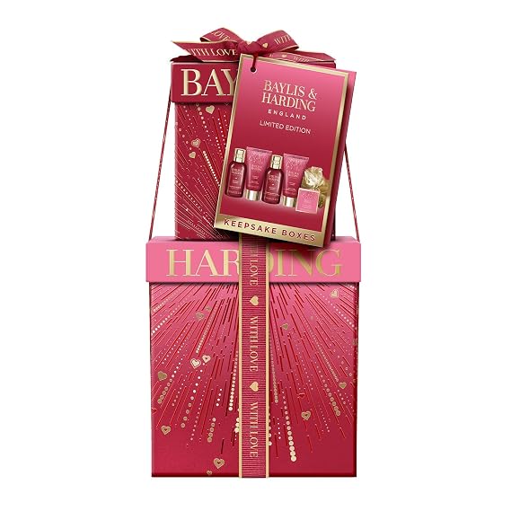 Baylis & Harding Midnight Cherry Luxury Pamper Present Gift Set For Women - Vegan Friendly