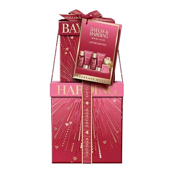 Baylis & Harding Midnight Cherry Luxury Pamper Present Gift Set For Women - Vegan Friendly