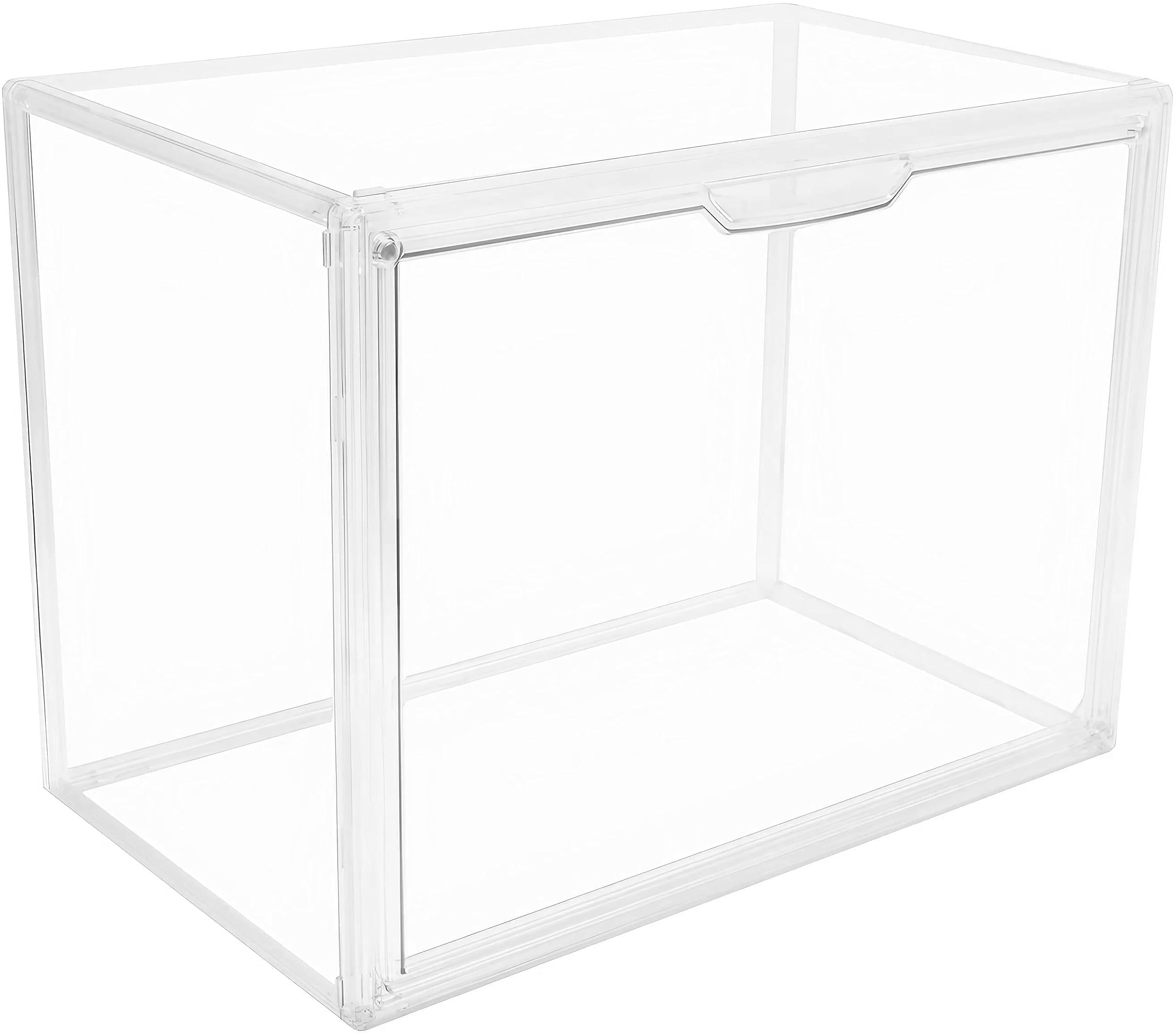 GUDEMAY Scatole di Plastica Impilabili Trasparenti con Chiusura Magnetica, Vetrina Espositiva, Teca Plexiglass per Conservazione, Figurine, Libri, Collezionismo, Scarpe, Borse e Altro (Set da 3)