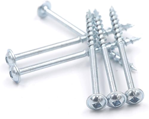 Miniatura 4 de FGen 100 piezas cuadradas Groove Head Wash Wood tornillo grueso dientes con cabeza de arandela #8-2-12 pulgadas