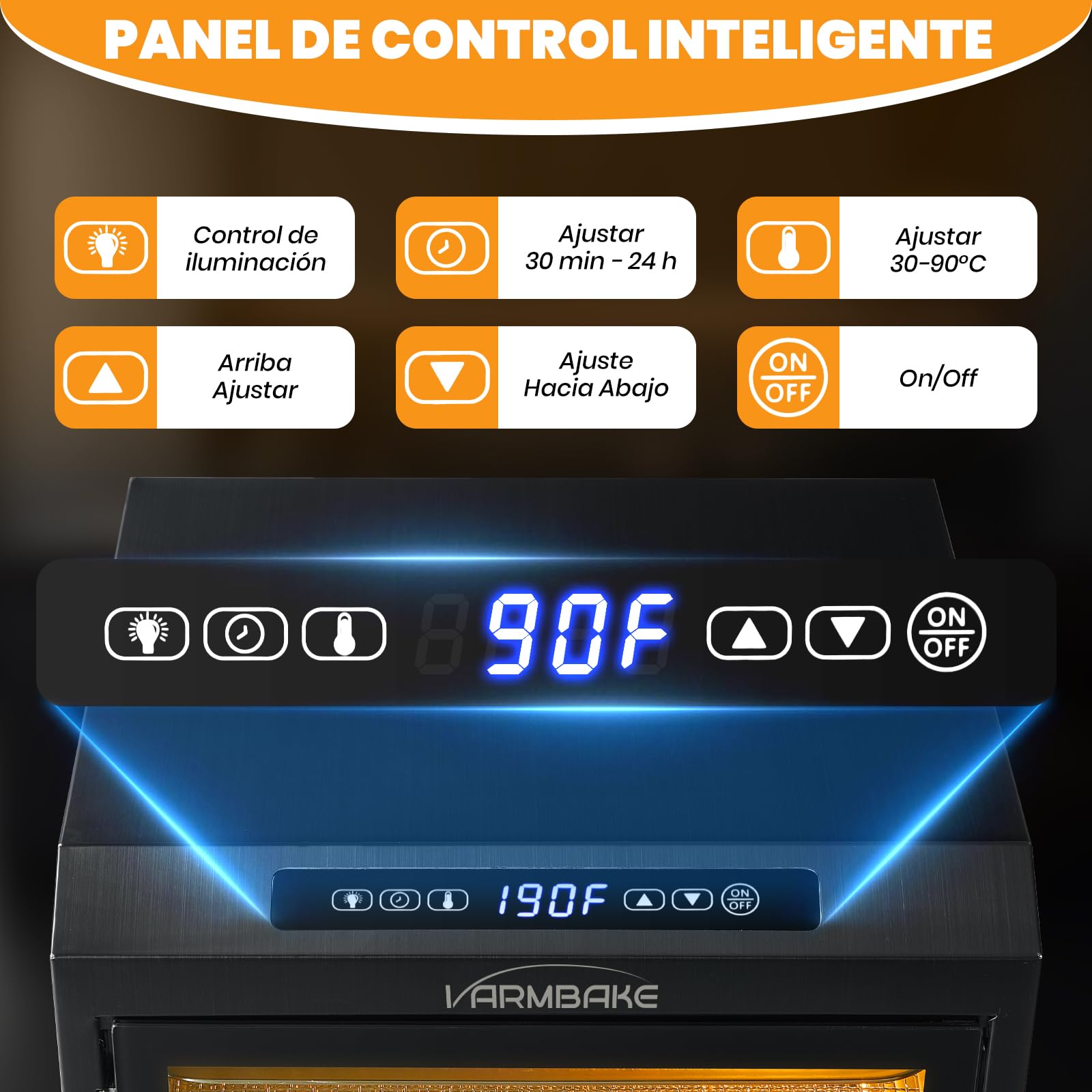 7 Bandejas Deshidratador De Alimentos, Acero Inoxidable, Área De Secado De 0,56 M², 30-90 ℃ & 800W Deshidratador De Alimentos Para Frutas, Verduras Y Carne, Y 7 Bandejas (32 X 25 Cm)