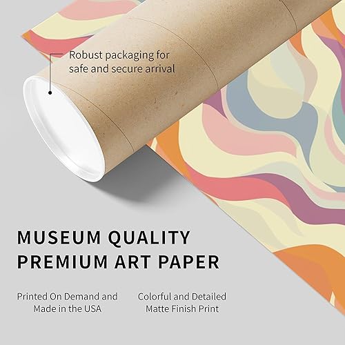 Miniatura 6 de Ethan Taylor Abstract Wall Art Prints Unframed Square Posters 'Retro 70s Hippie Groovy Pattern I' Retro Home Décor for Living Room, Bedroom, Office,