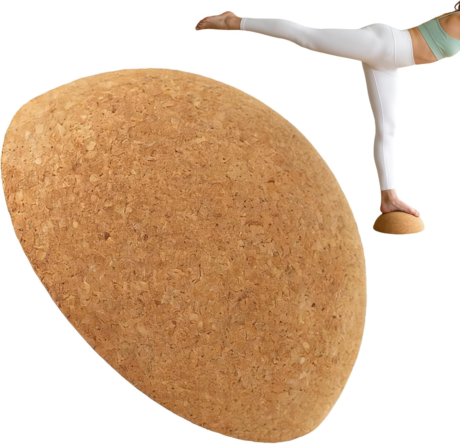 バランスボード - 30x10cm コルク半球 |木製運動バランス ボード、滑り止めの安定性トレーニング | 木製運動バランス ボー