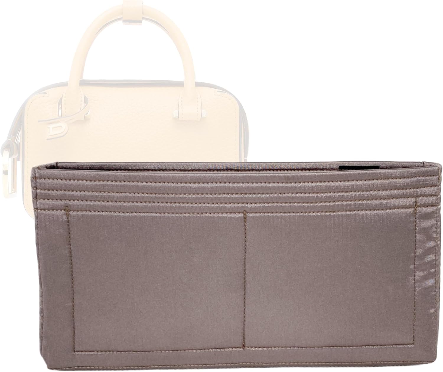 Zoomoni Silky Purse Organizer for Delvaux Cool Box Nano (Handmade/4 Color Options) [Silky Satin, Silk Liner, Insert, Shaper]