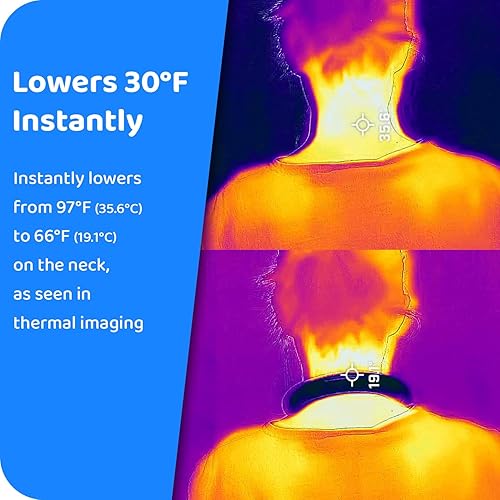 Miniatura 2 de BLUEFEEL Anillo de hielo enfriador de cuello Tubo de enfriamiento portátil con bolsa de hielo de gel Aire acondicionado personal para alivio del