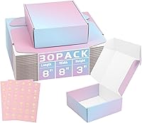 Vista 44 de Paquete de 50 cajas de envío pequeñas de cartón corrugado para embalaje de pequeñas empresas, 6 x 4 x 2 pulgadas, cajas de regalo con gradientes