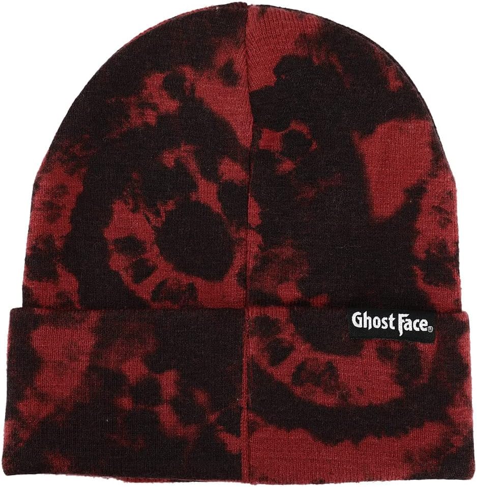 Bioworld Ghostface Horror Movie Character Embroidered Patch Beanie Hat for Men