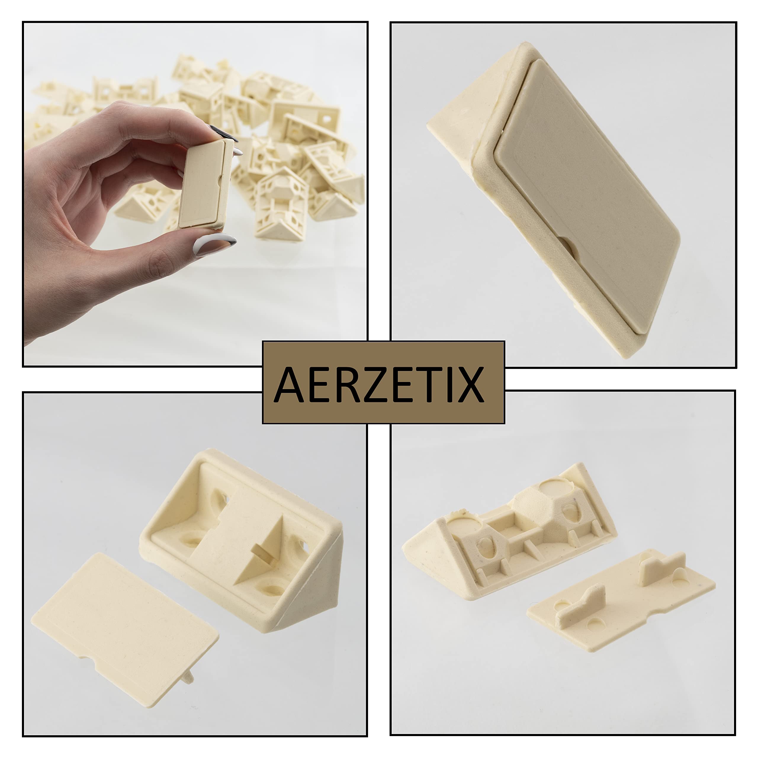 10 Staffe Per Piano Cucina - In Acciaio Bianco, Con Copertura In Plastica, Per Fissaggio E Rinforzo Mobili - Foto 4