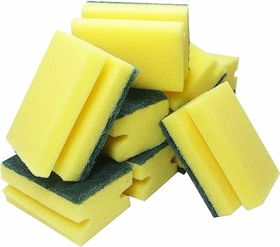 HomeSmith Handgrip Sponge Scourer High Density Foam Yellow Standard, Pack of 10