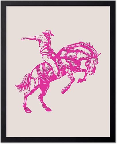 Miniatura 91 de Poster Master Póster de Rodeo marrón – Estampado retro de vaquero sobre caballo – Arte de vaquero – Arte occidental – Arte del salvaje oeste –