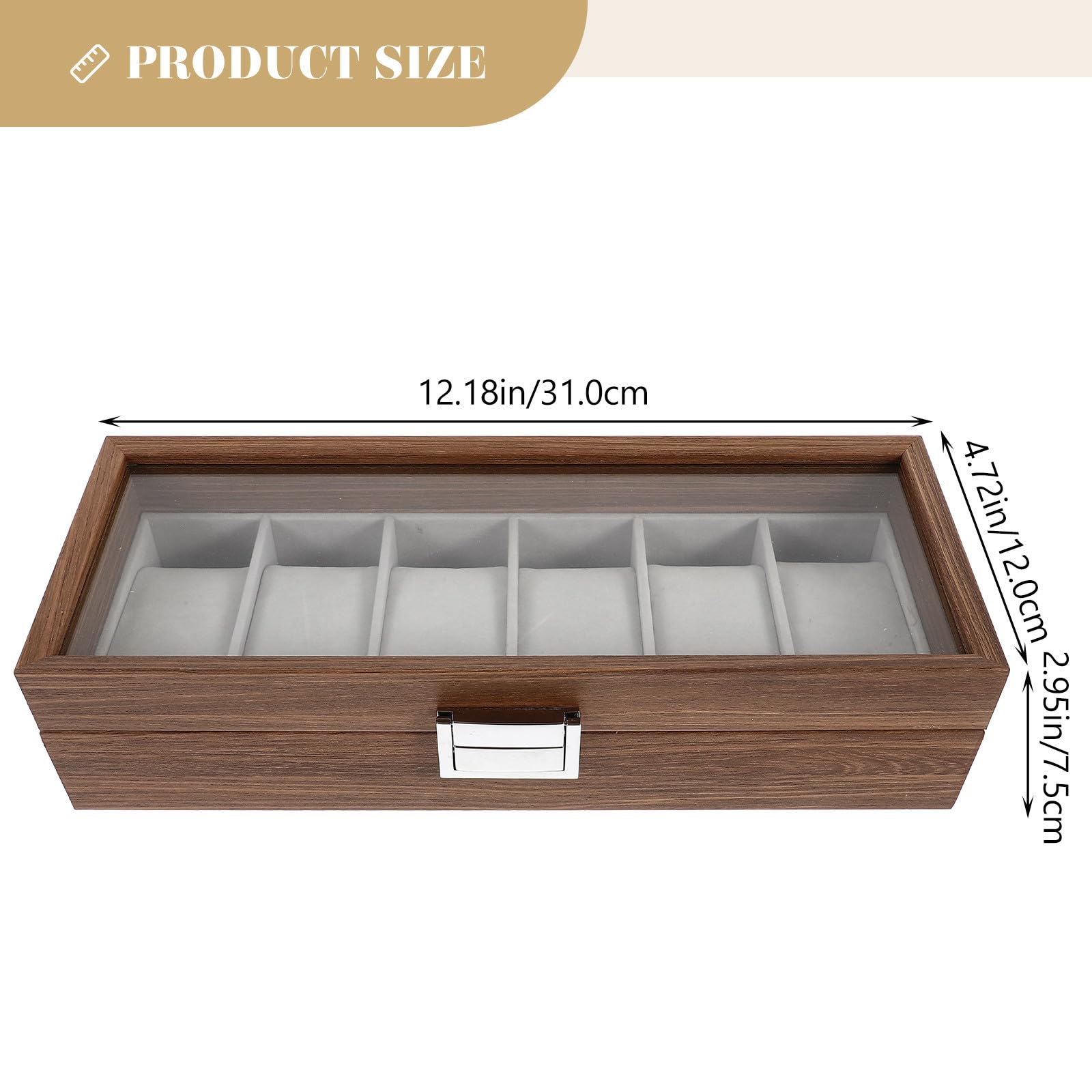 SOLUSTRE Organizador de Relojes 6 Ranuras, Madera, Caja Delicada