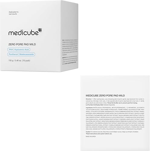 Miniatura 9 de medicube Almohadillas de tóner Zero Pore Pad Mild 2.0  Almohadilla de tóner suave y calmante para exfoliación, minimización de poros y eliminación