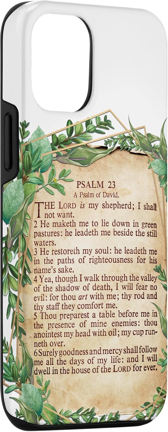 The LORD is My Shepherd Psalm 23 Leaf Art Design Religious Case for iPhone 12/12 Pro