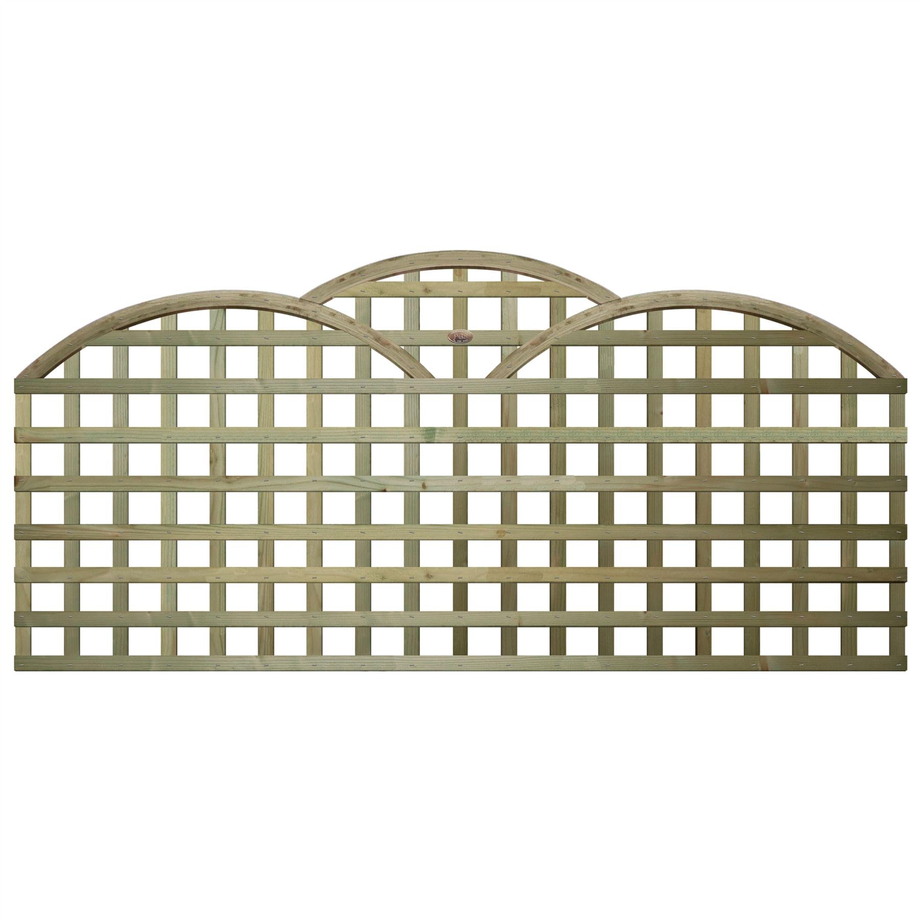 Privacy Fence Panel Topper 6ft x 2ft Triple Dome Garden Trellis Wooden 3pk