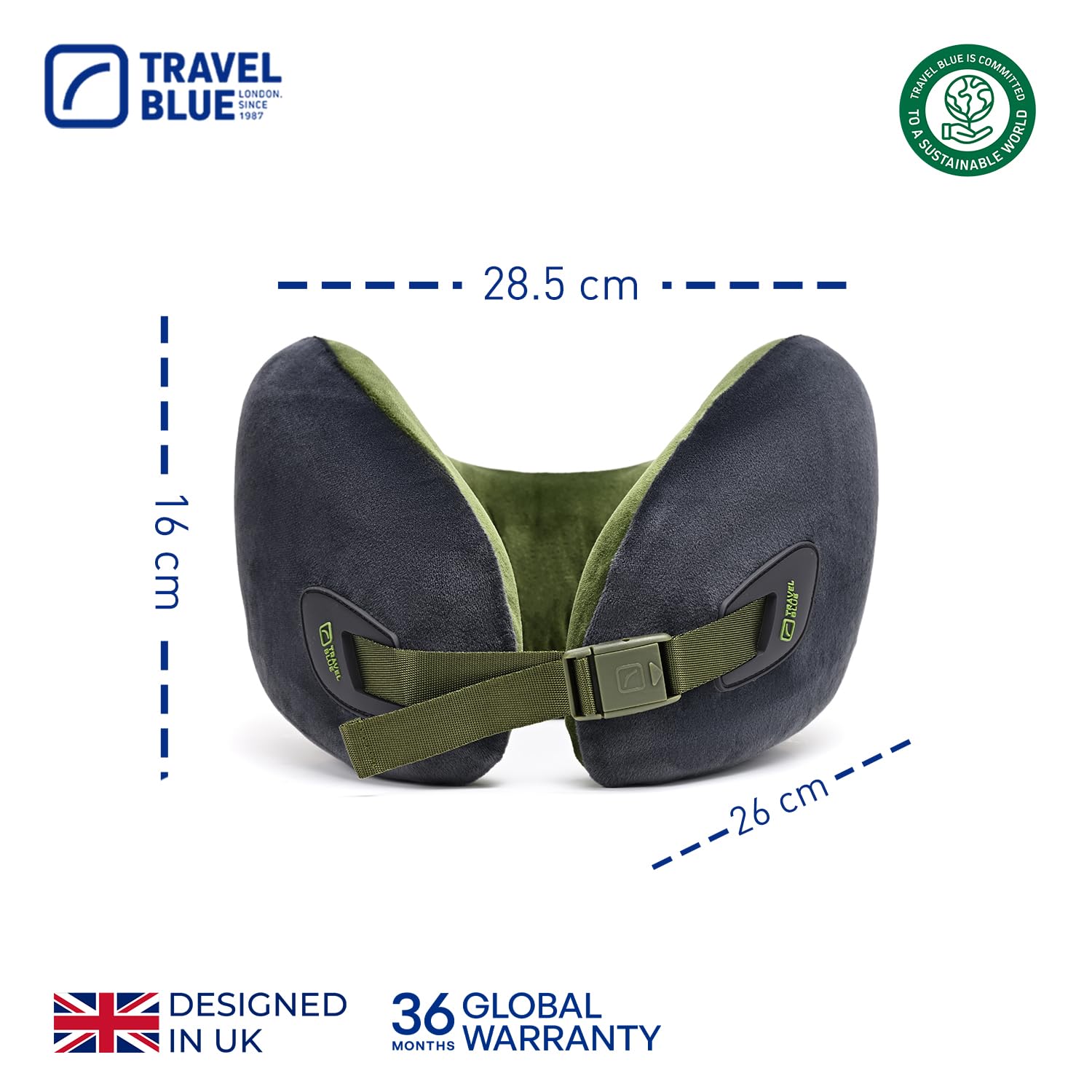 Travel Blue Infinity - Cuscino cervicale ergonomico in memory foam con supporto a 360°, per un sonno indisturbato, materiale lussuoso e ipoallergenico