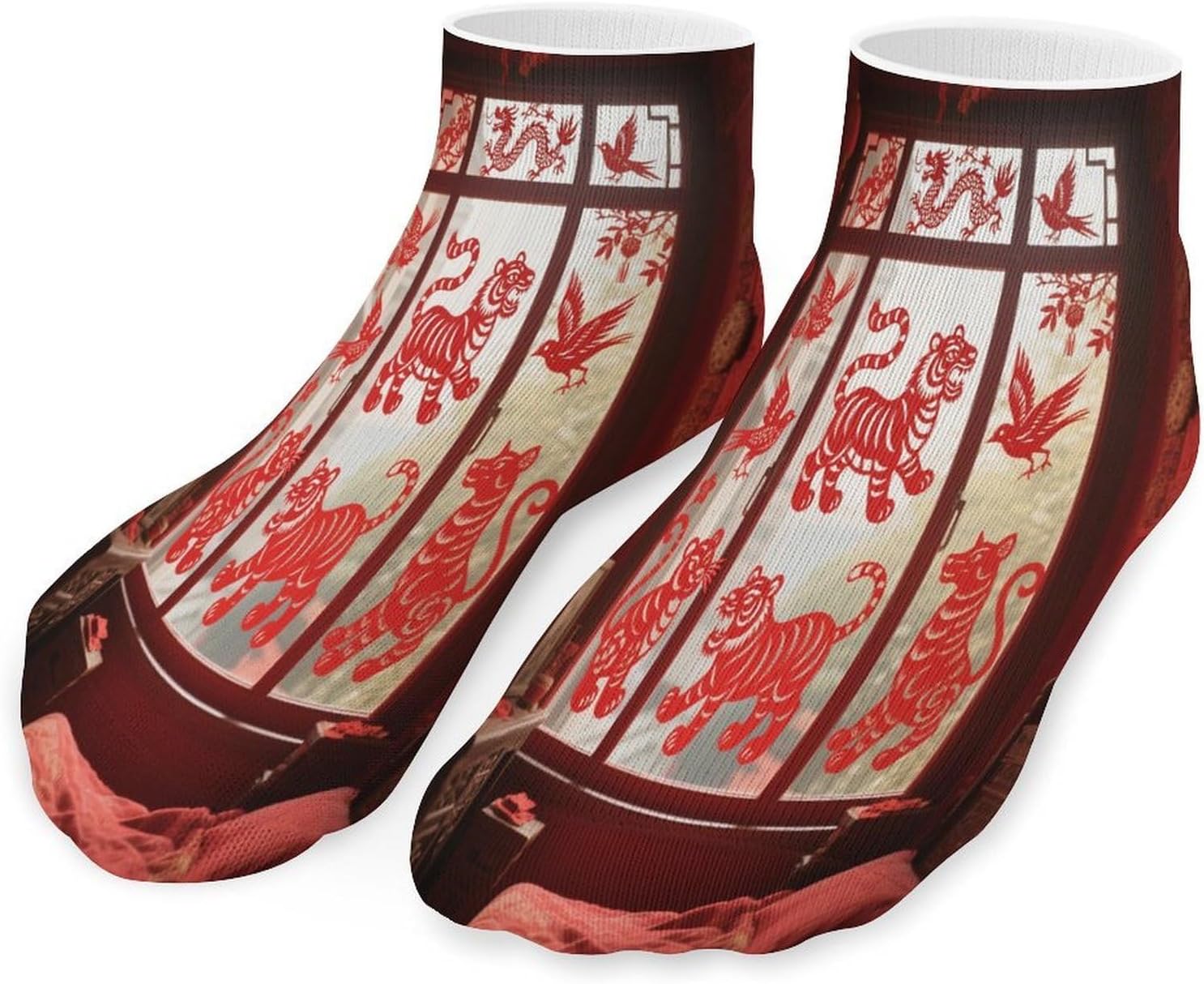 Socks for Men Women 5 Pairs Short Ankle Socks | Cute Animal Window Decoration Low Cut Casual Crew Sock Cute Breathable Athletic Socks Non Slip No Show Sock