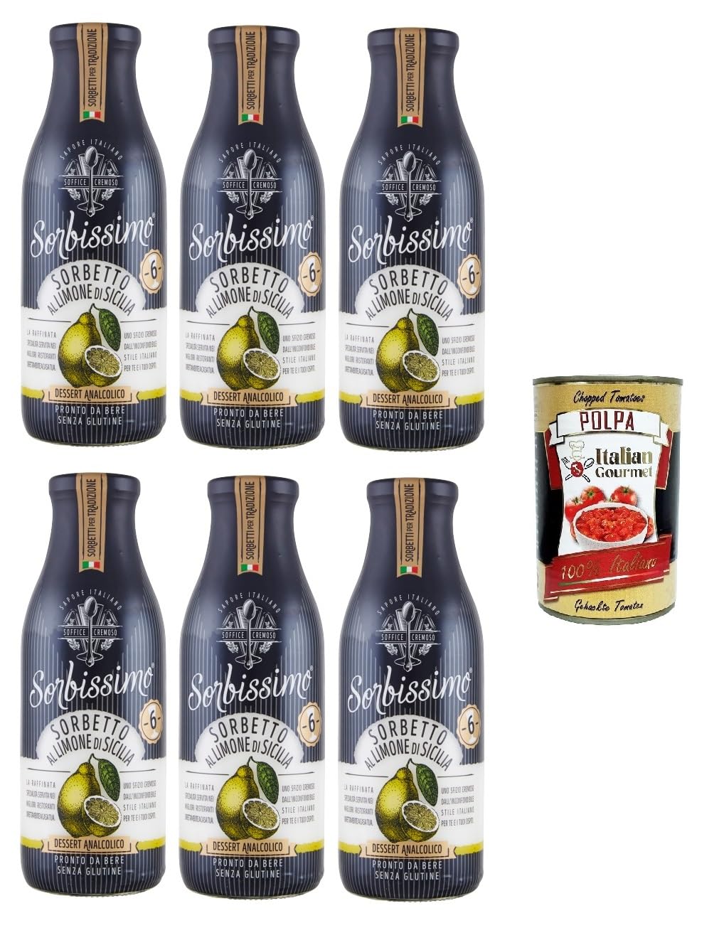 Italian Gourmet Sorbissimo Sorbetto al Limone di Sicilia Sizilien 6 x 500ml