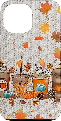 Funda para iPhone 13 Pro Max Acción de Gracias Otoño Hojas Otoño Calabaza Especias