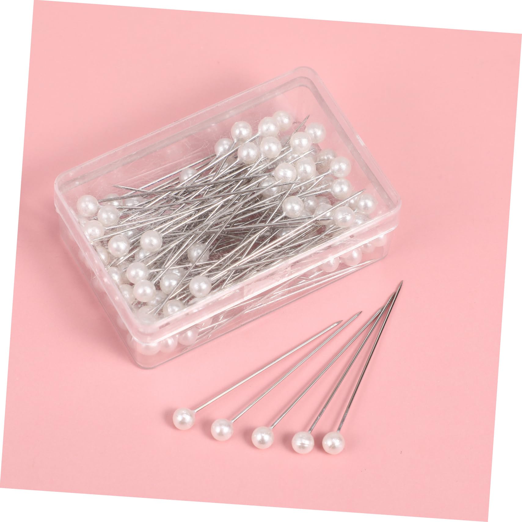 Mikikit Alfileres Rectos con Cabeza Iridiscente, Metal, 100 Piezas, para Manualidades y Costura DIY, Marcaje Preciso