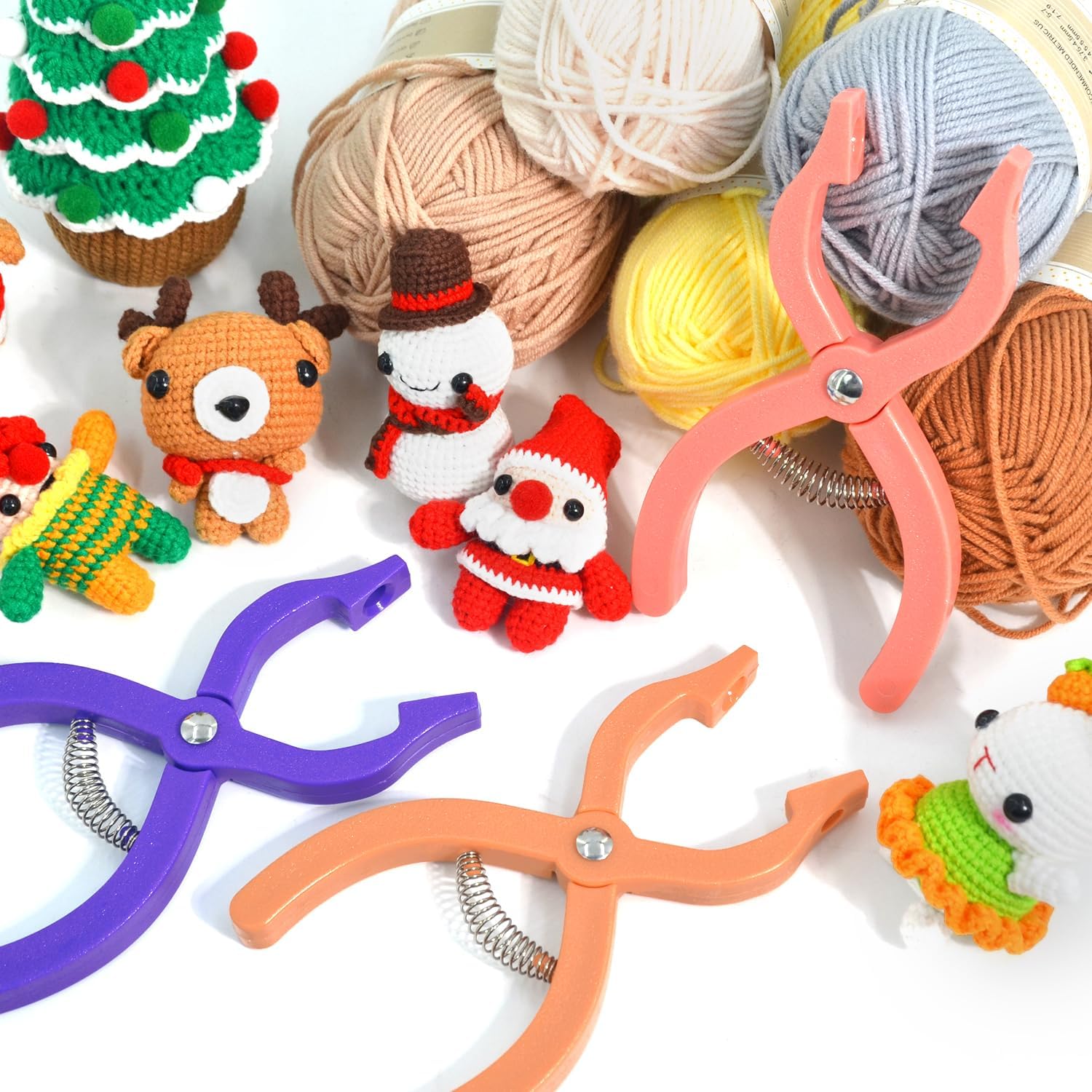 UPTTHOW Safety Eyes Jig Pliers Auxiliary Tool for Attaching Doll Eyes and Noses for Amigurumi and Crochet, DIY Craft Install Accessories Supplies for Stuffed Animals, Orange - Image 7