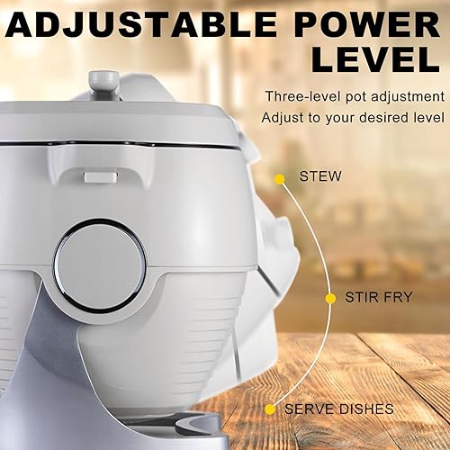 Miniatura 5 de Máquina de cocción automática, procesador de alimentos comercial, rotación de 360 y calentamiento electromagnético, ajuste de potencia de fuego de 3