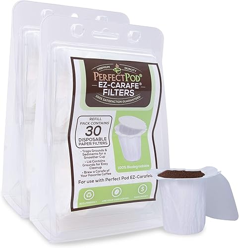Filtros de papel desechables EZ-Carafe de Perfect Pod, paquete de 2 (60 filtros)