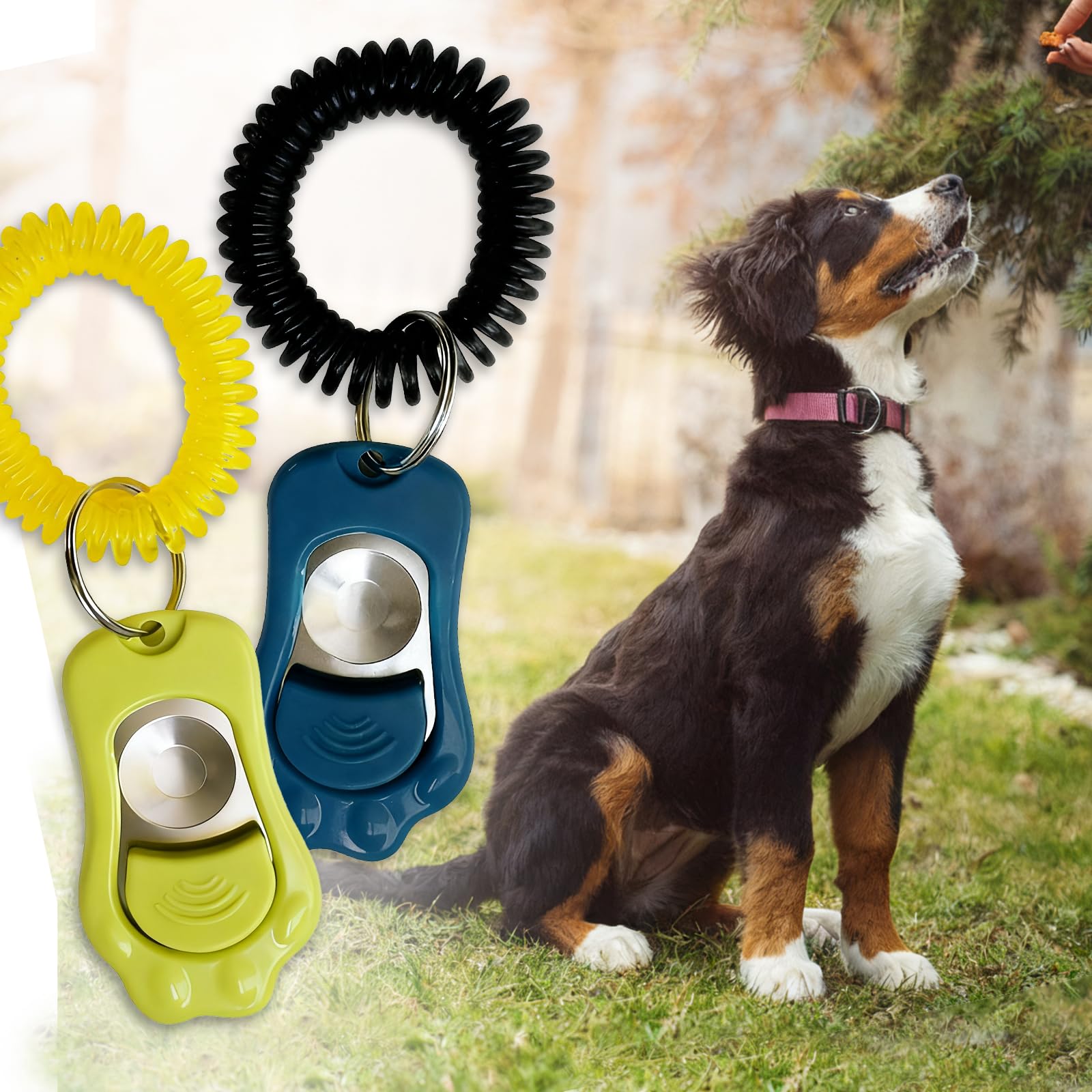 2 Pcs Sifflet Ultrason Chien, Clicker Dressage pour Chien, Clicker Training pour Animaux à Fréquence Ajustable (avec Laniette), pour Chien, Chat, Oiseau, Lapin (Vert Sauge/Gris Bleu)