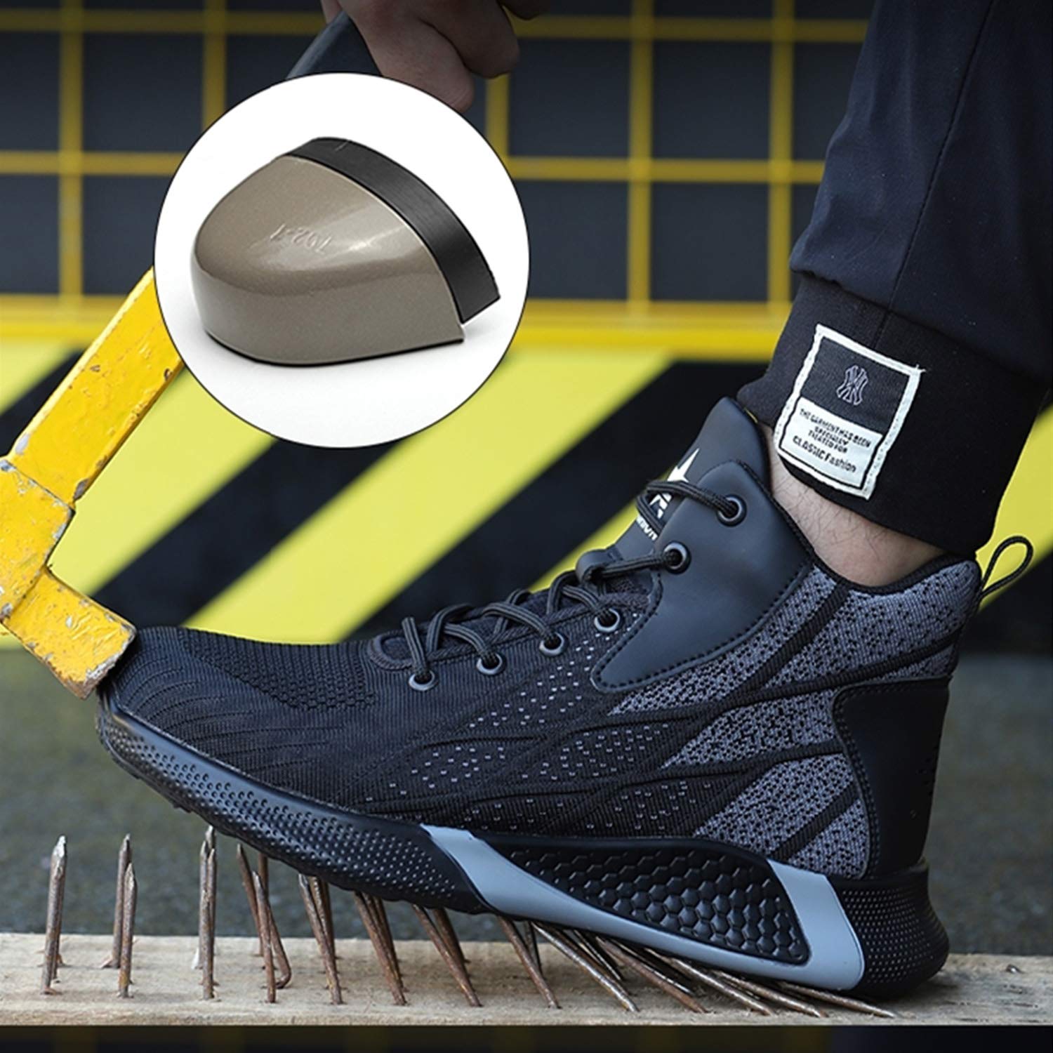 Botas de Seguridad Hombre Mujer Trabajo Ligeras Botas de Trabajo Punta de Acero Calzado de Seguridad Deportivo 35-48 EU