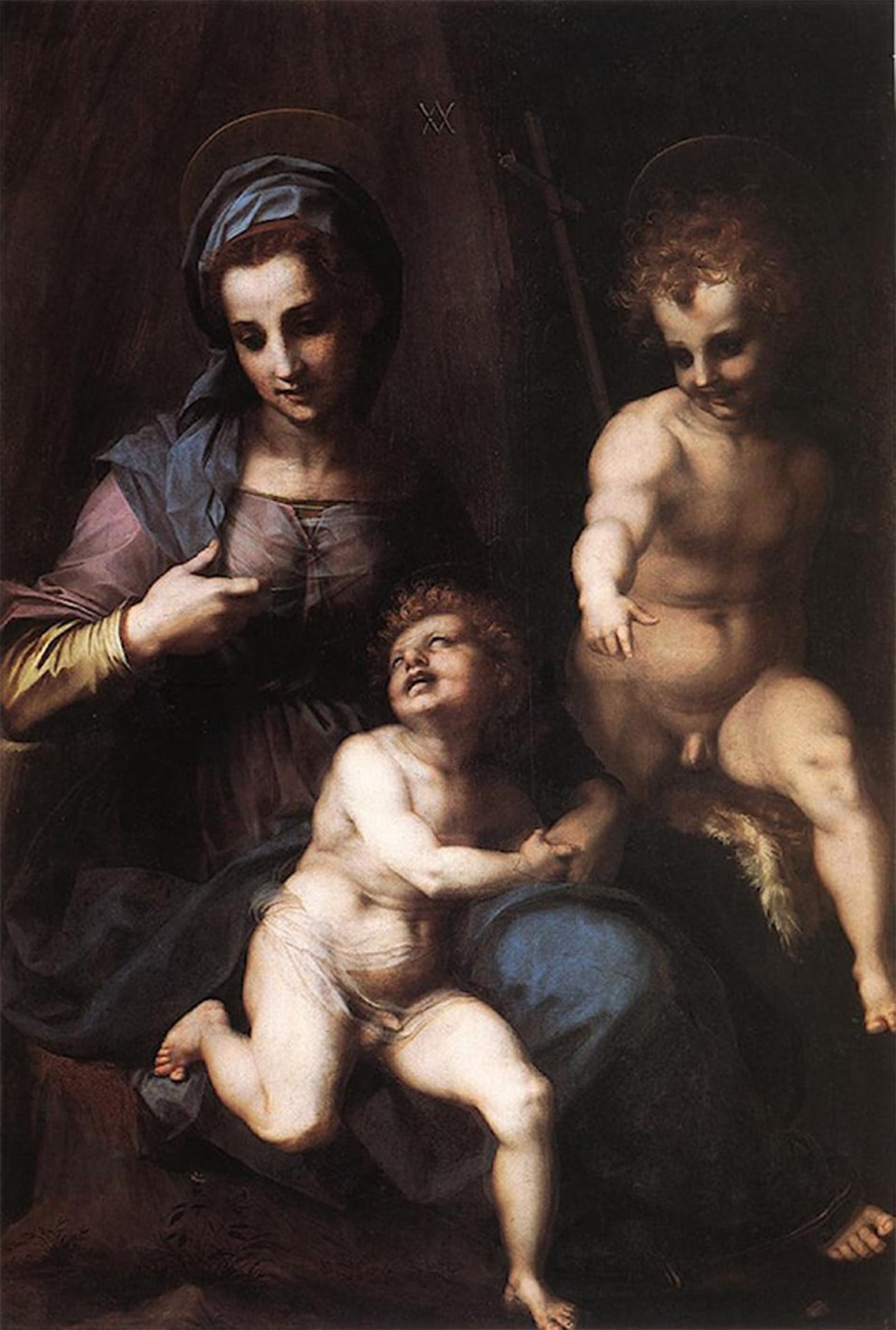 POSTERIIk Vintage Art Print Images Pictures Print Lady and Child with the Young by Andrea Del Sarto Modern Colour Posters for Office Home Decor 60x90cm