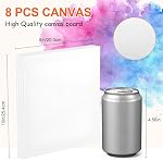Paquet de 8 8x10in Kit de peinture sur toile, Tableau de toiles & Easel & Ensemble de peinture acrylique pour adultes, planches à dessin avec palette & Brosses pour la fête