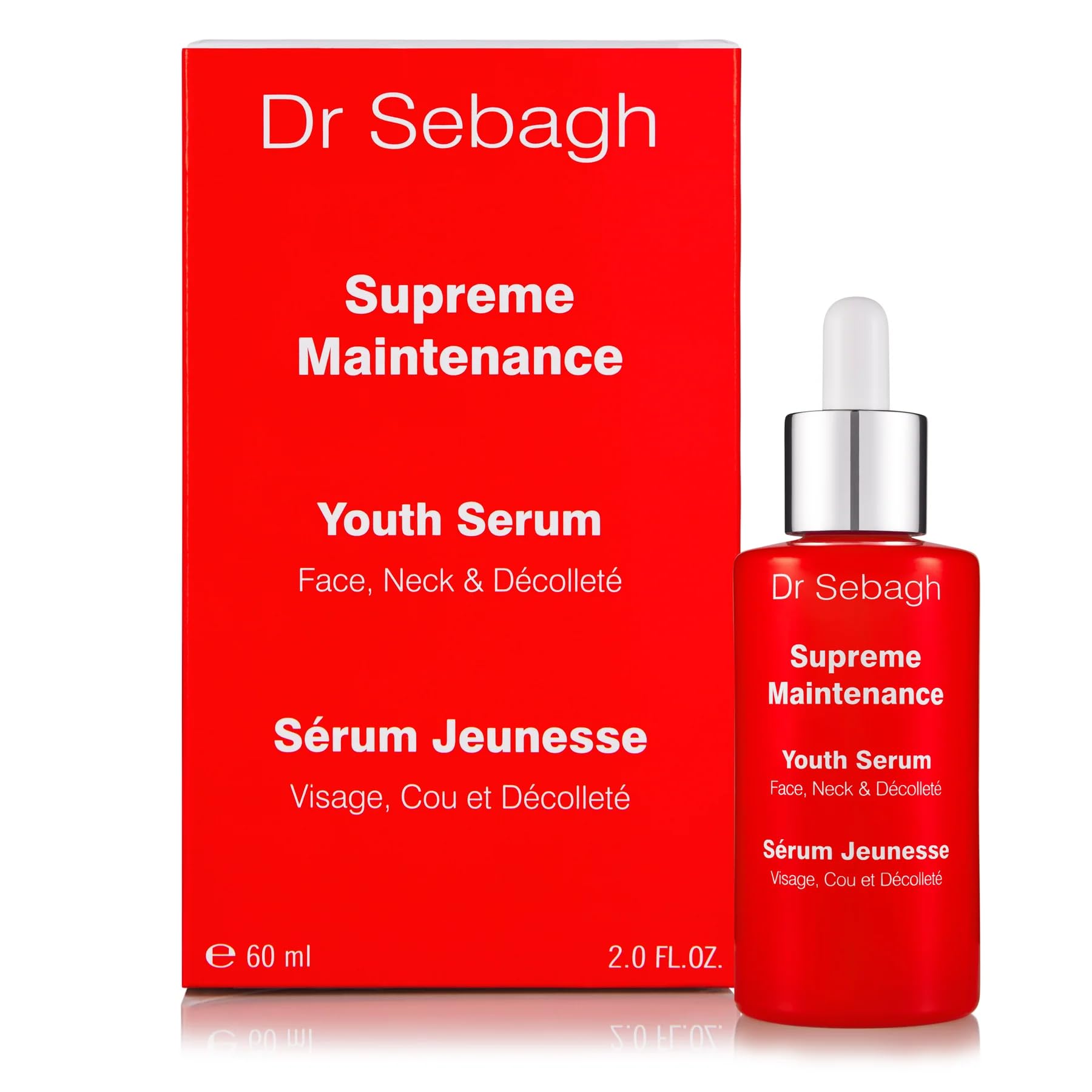 Dr Sebagh Supreme Maintenance Youth Serum - (60 ml) | Enhanced with Plumping Collagen, Hydrating Resveratrol & Antioxidants | Diminishes Appearance of Discolouration Spots & Fine Lines on Face & Neck