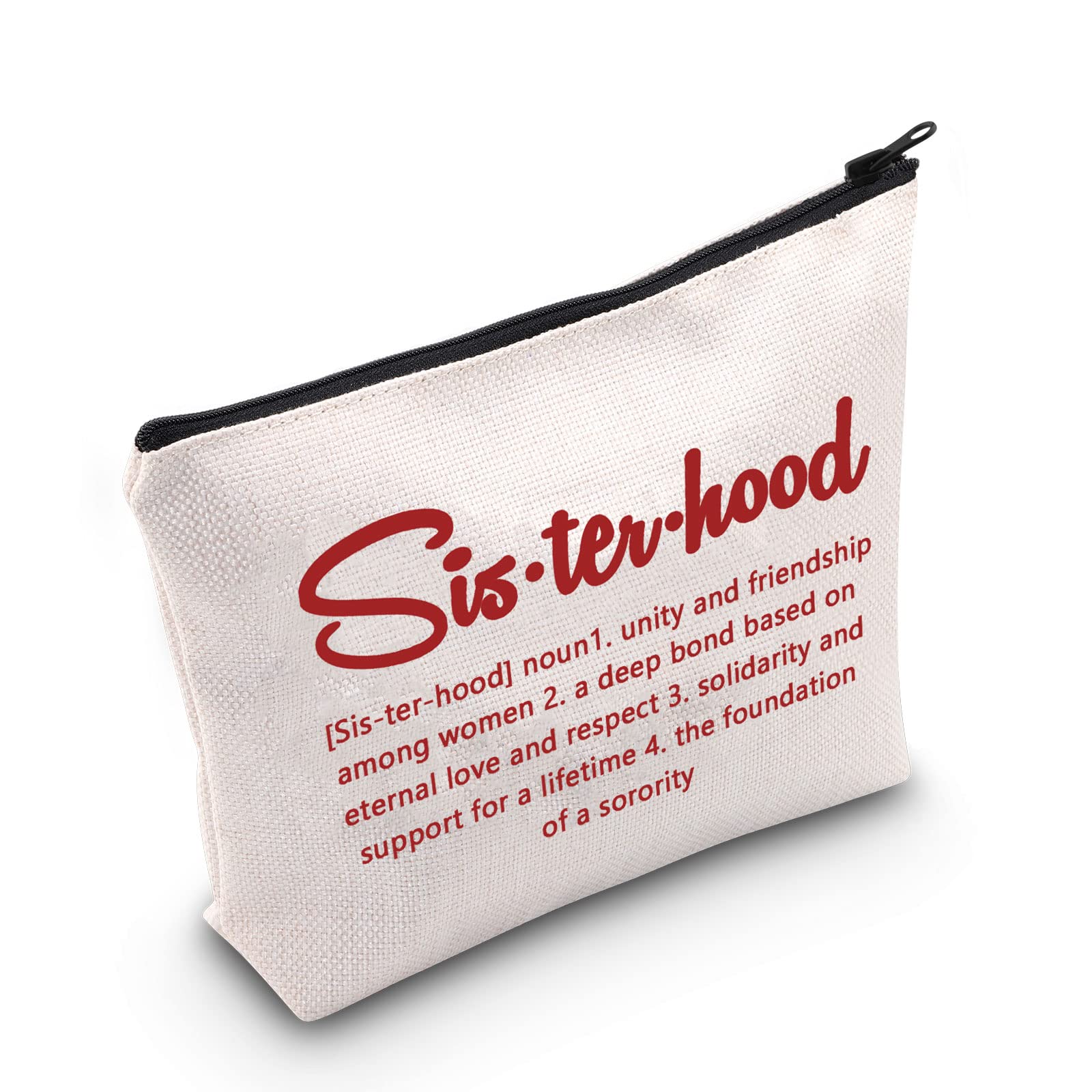 POFULL Sorority Gift Sorority Sister Makeup Bag Sorority Paraphernalia Girls Gift (Red bag)