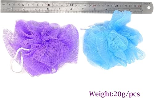 Miniatura 3 de Honbay Esponja de ducha de baño de malla pequeña puf de malla de 5 piezas para viajes y viajes de negocios