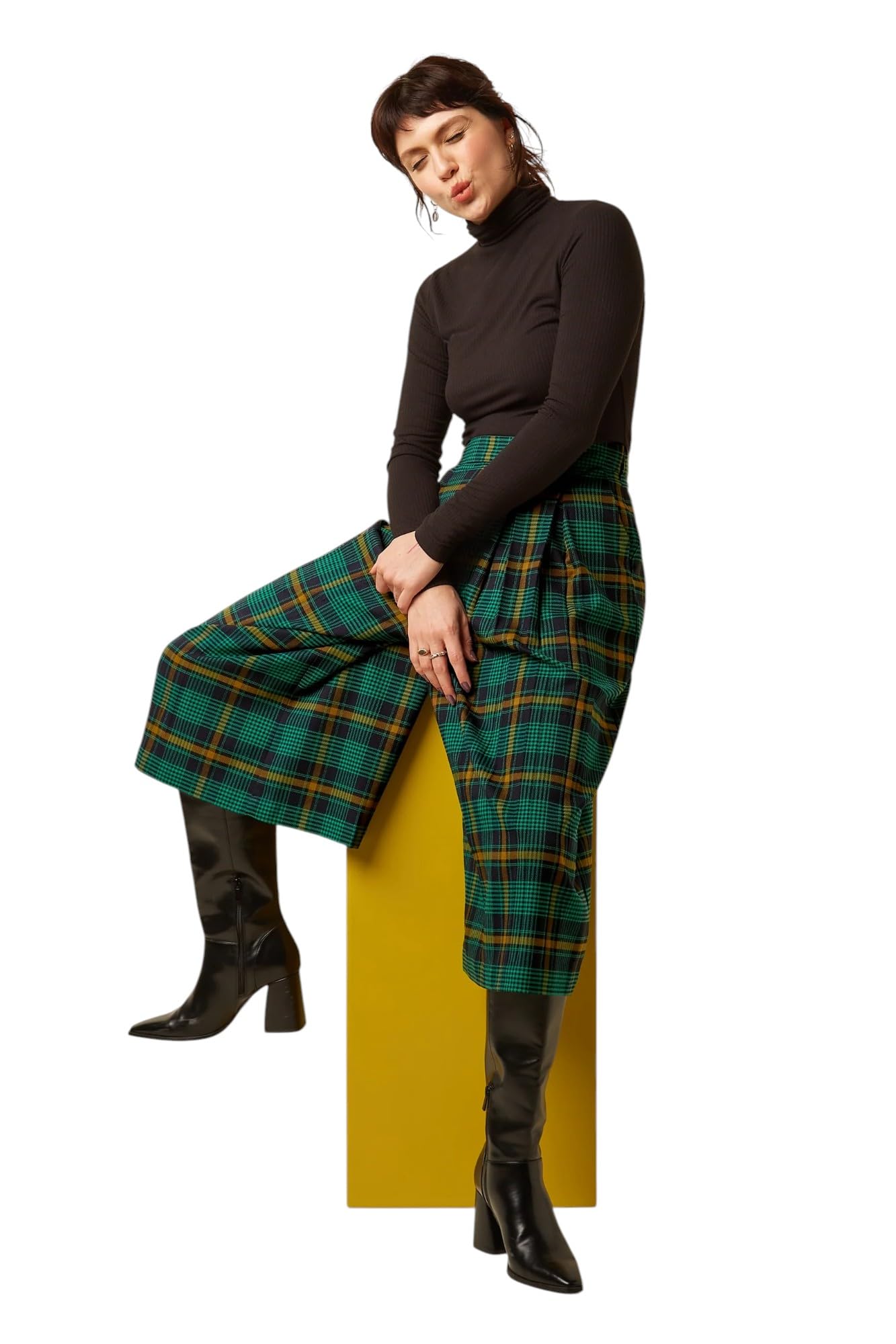 King Louie Pantaloni da donna con motivo tartan Frances Culotte Leeds Check