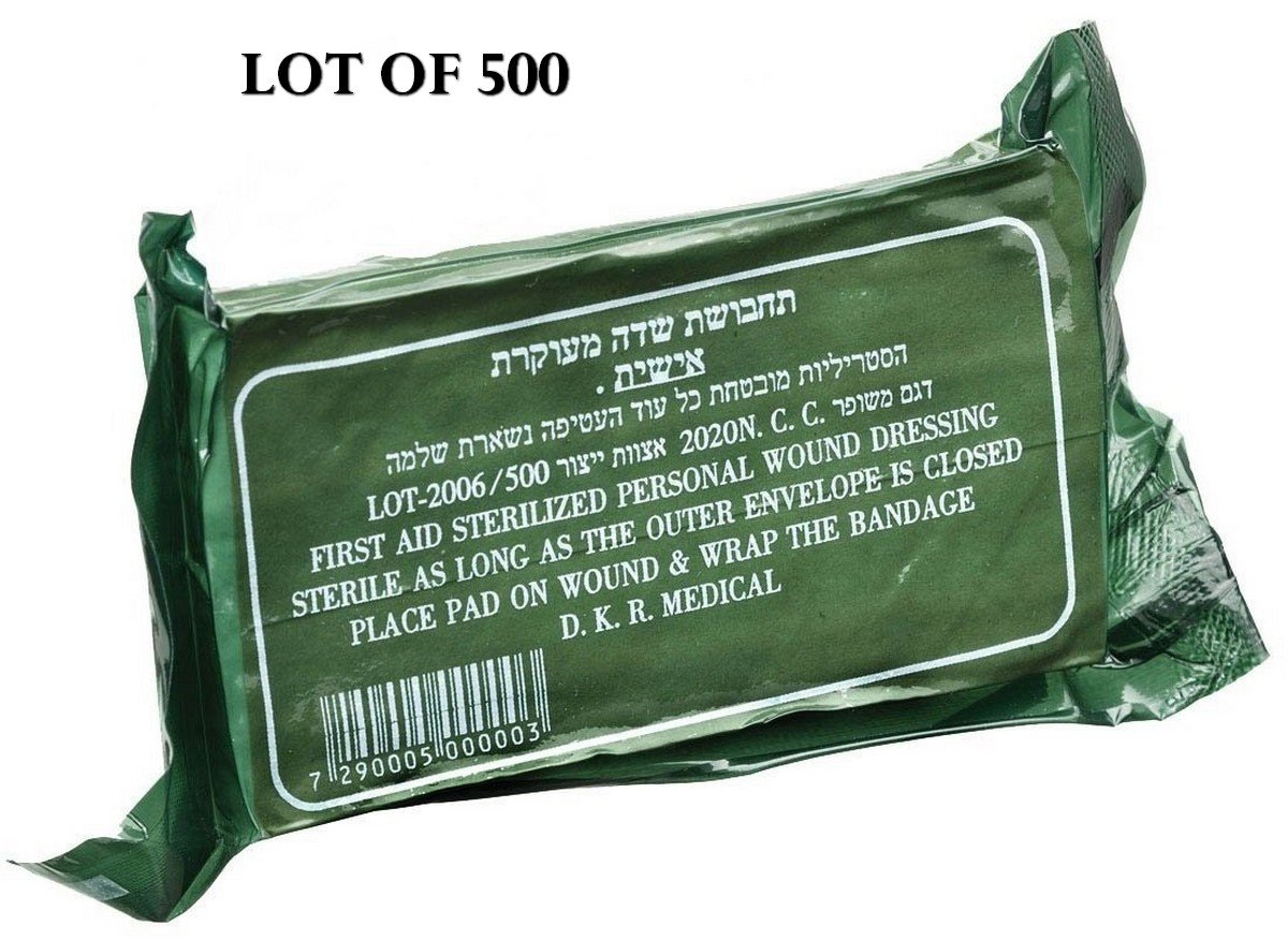 Vendaje del ejército israelí Lote de 500 vendajes de campo de emergencia para FDI IFAK EMT Trauma