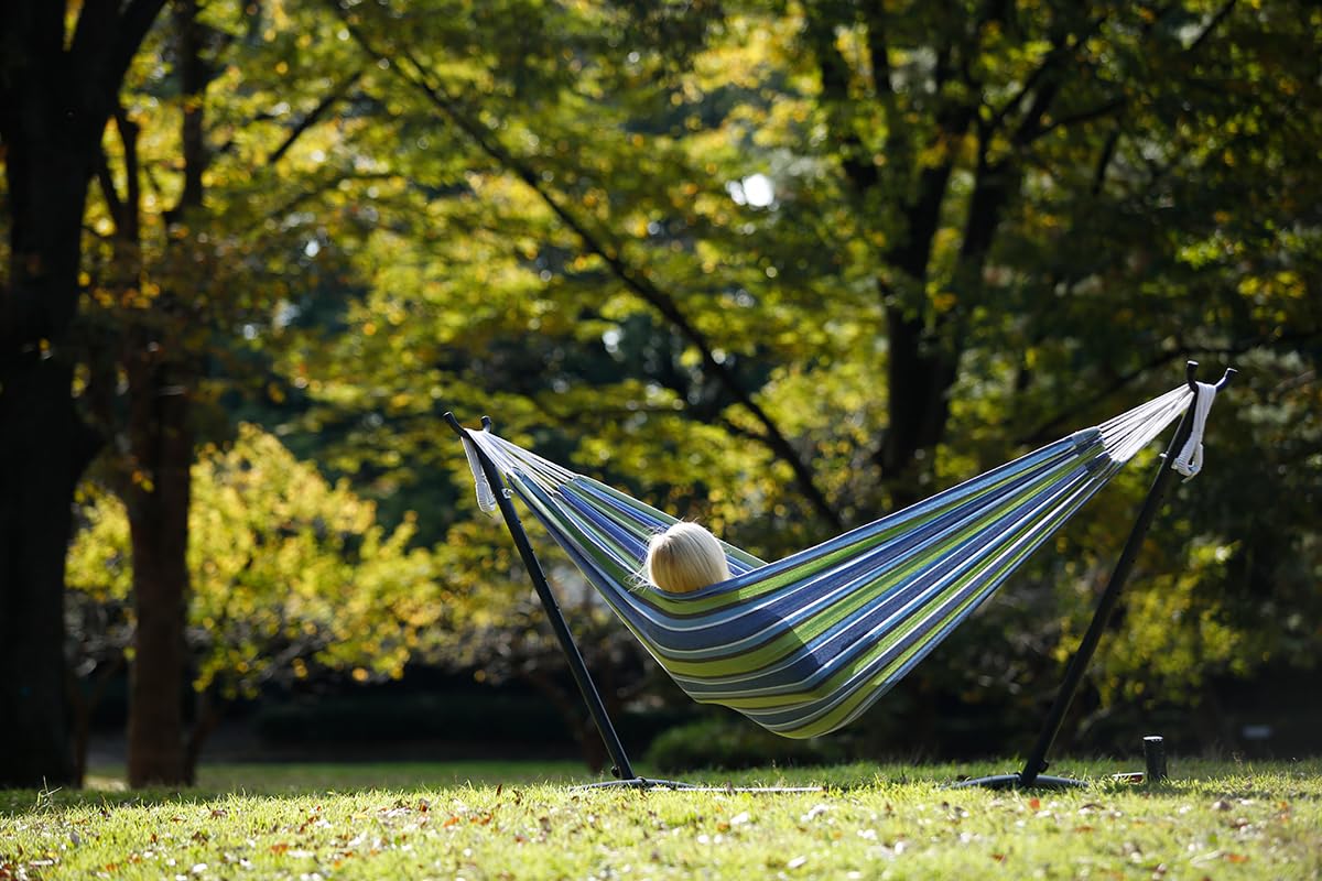 DOUBLE COTTON HAMMOCK WITH STAND (250 CM) - OASIS