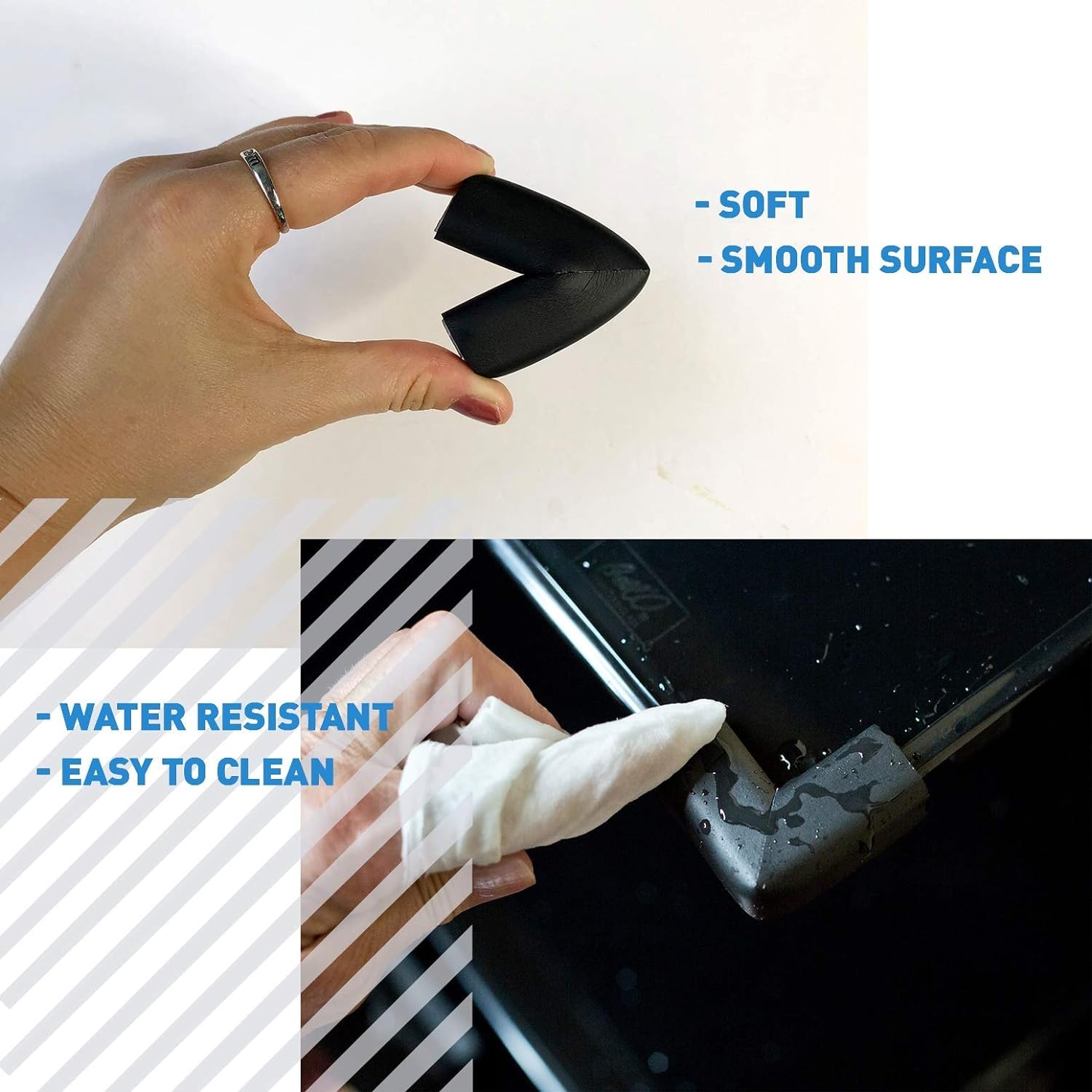 SwissHome 2M Baby Safety Bumper Strip Table Desk Edge Guard with 3M Tape Corner Protector for Children Foam Protection Strip for Furniture Childproofing Essential (Black - 2,Meter) 3