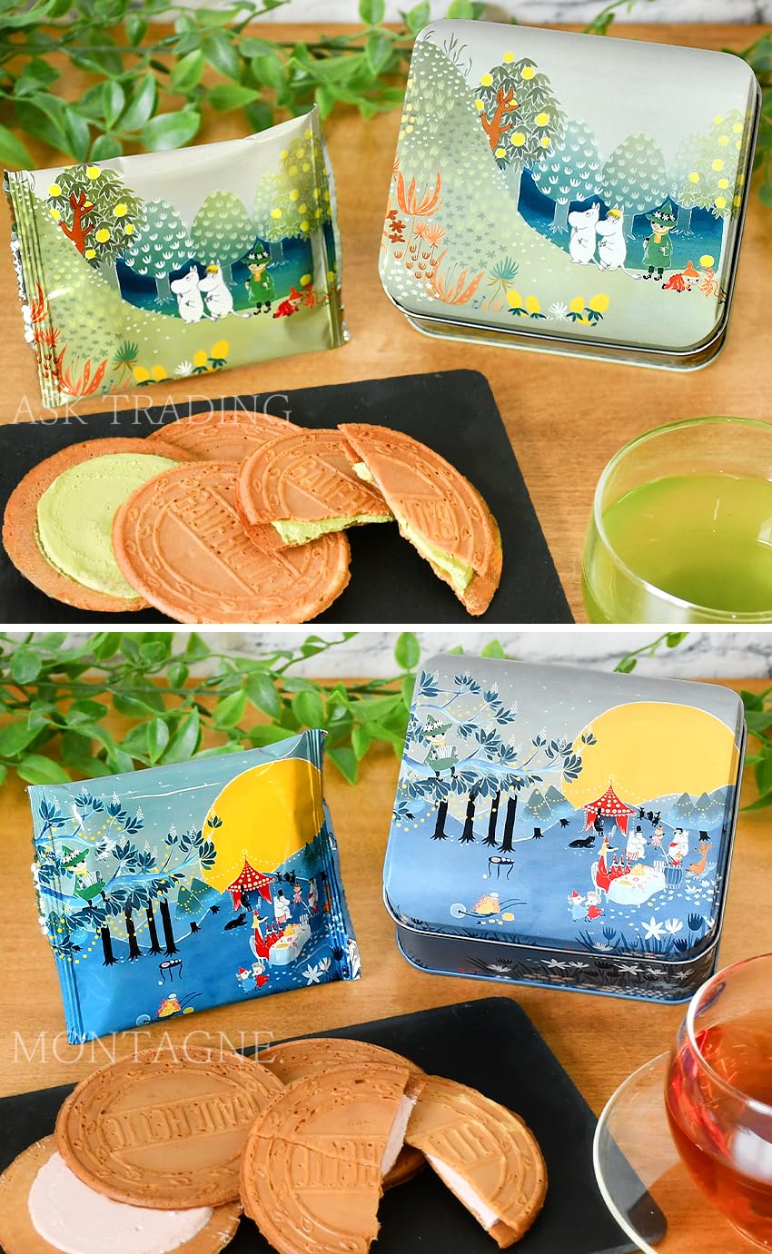 Amazon.co.jp: MOOMIN ムーミン クリームサンド ゴーフレット 缶入り