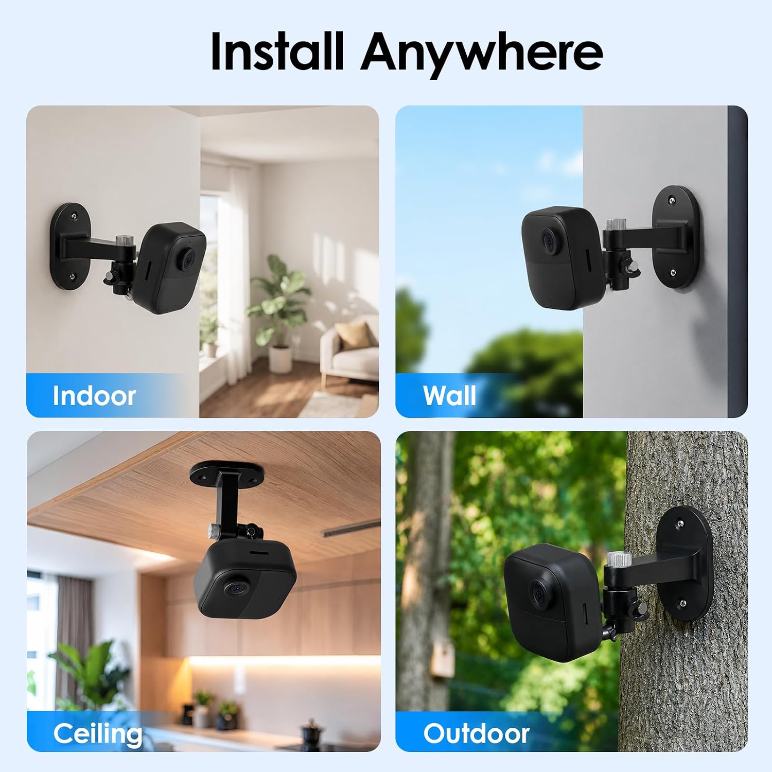Sirmpuna 3 Pack Camera Mount for Blink Outdoor 2k+/Outdoor 4/(3rd Gen) XT3/BlinkXT2/XT/Mini/Mini2, 360° Adjustable Weather-Resistant Wall Mount Bracket with Mount Screws Included