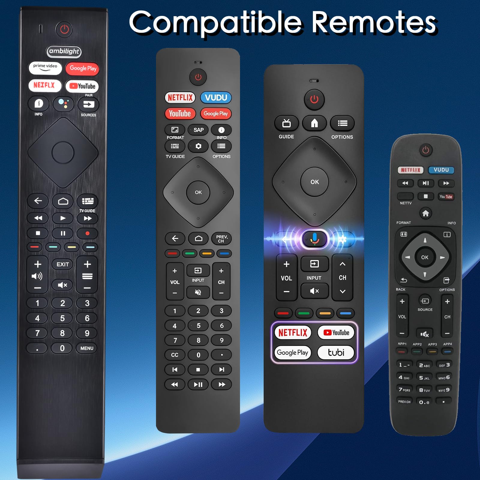 Telecomando di ricambio vocale per Philips Smart TV: controllo universale per Smart TV Philip 4K Ultra HD Smart Android con Google Assistant.per 43" 50" 55" 65" 75" Classe 5704 5504 5604 5806