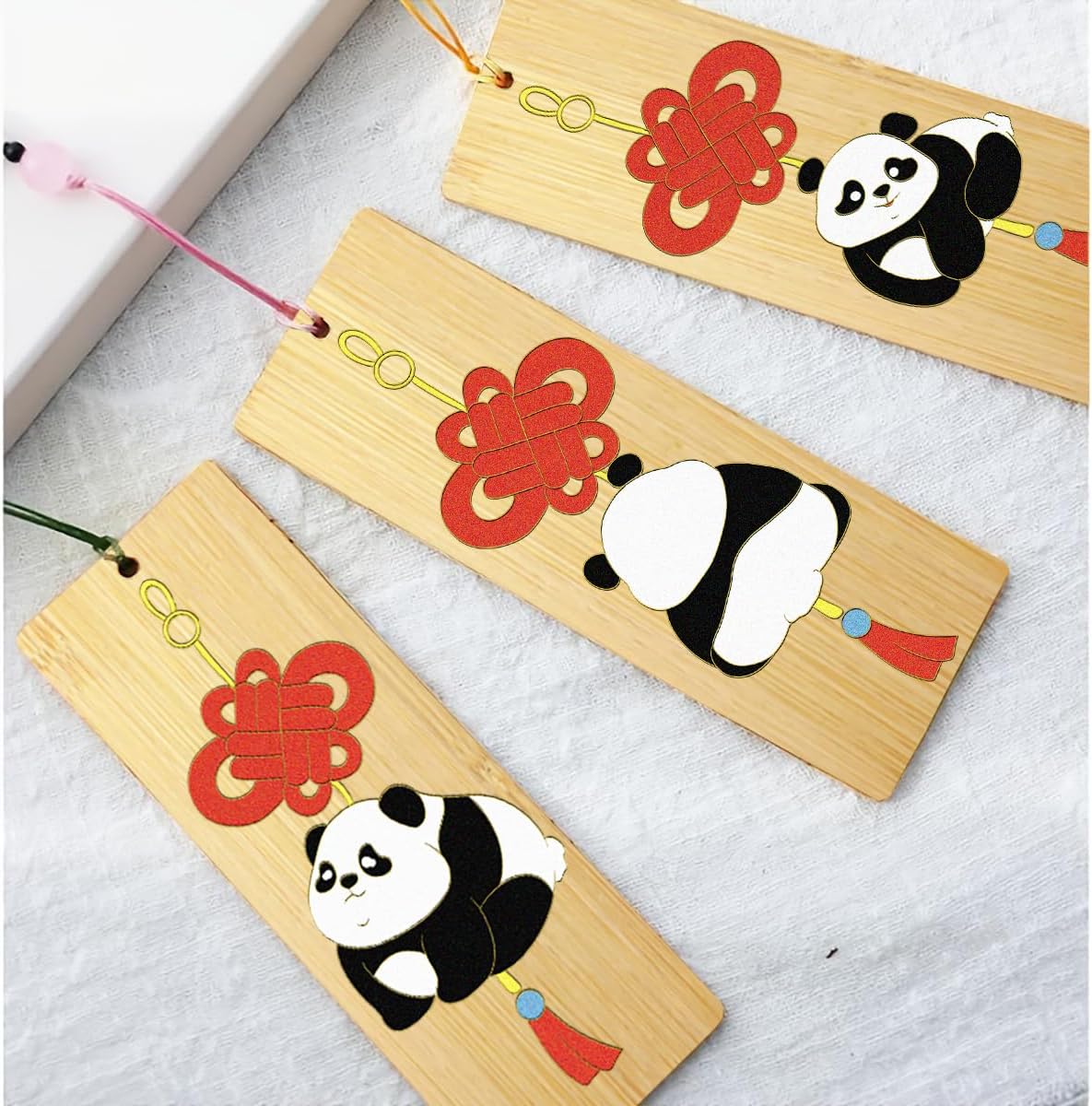 ERSENNQW Cute Panda Collection DIY Kit - Complete Starter Set with All Tools and Materials, Handmade Gift for Adults, Cloisonné Enamel DIY Bookmarks (3 Pieces)