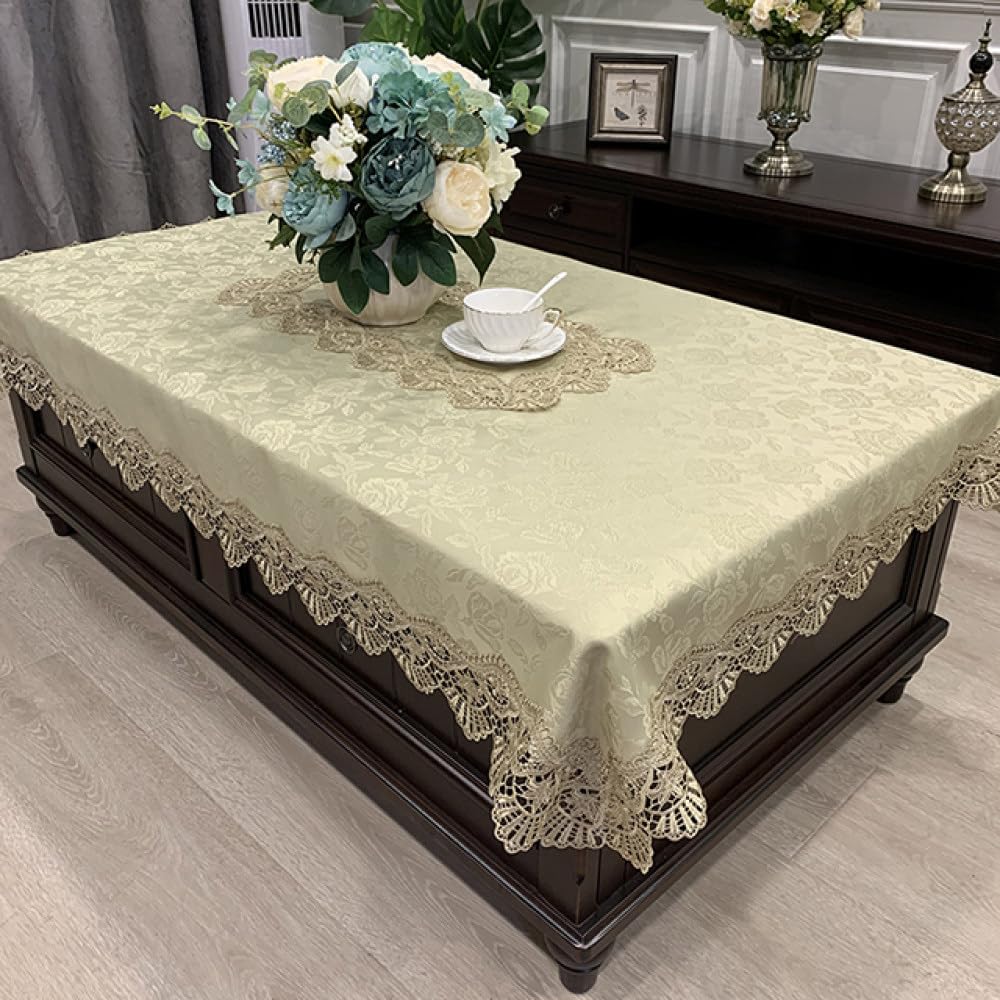 Haftowany koronkowy obrus kwiatowy wydrążony design Ele pokrowiec na stół do jadalni 130 x 175 cm t do dekoracji domu i na specjalne okazje