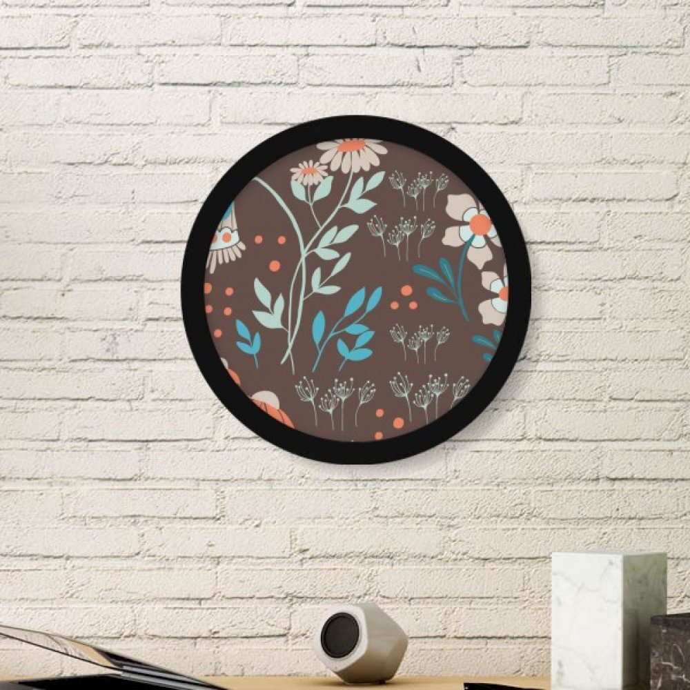 Cadre photo rond en bois noir avec peinture d'usine de fleur, cadeau idéal maison