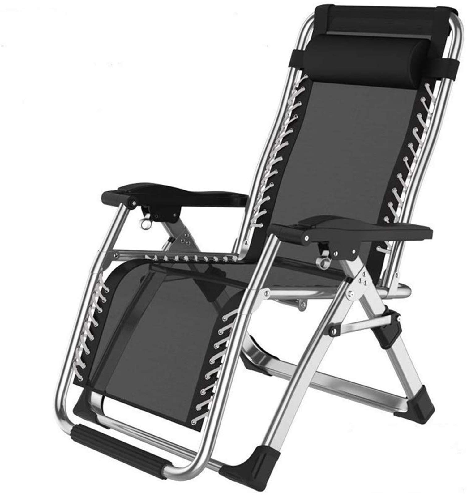 Chaise longue inclinable pliante solide pour patio et extérieur