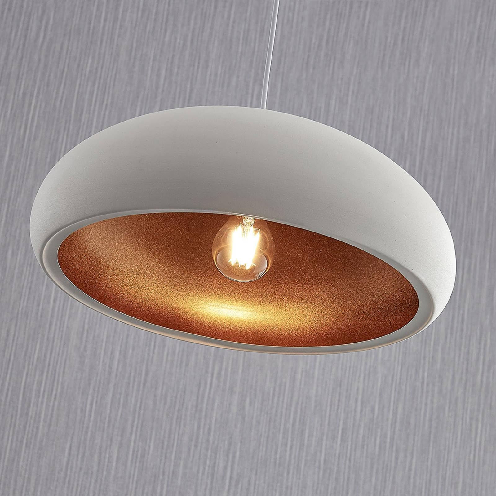 Lindby Lámpara colgante Gerwina (Moderno) en Blanco hecho de Metal e.o. para Salón & Comedor (1 llama, E27) lámpara techo