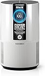 Shark HP102PET Clean Sense Air Purifier for Home, Allergies, Pet Hair, HEPA Filter, 500 Sq Ft, Small Room, Bedroom, Captures 99.98% of Particles, Pet Dander, Fur, Allergens & Odor, Portable, White