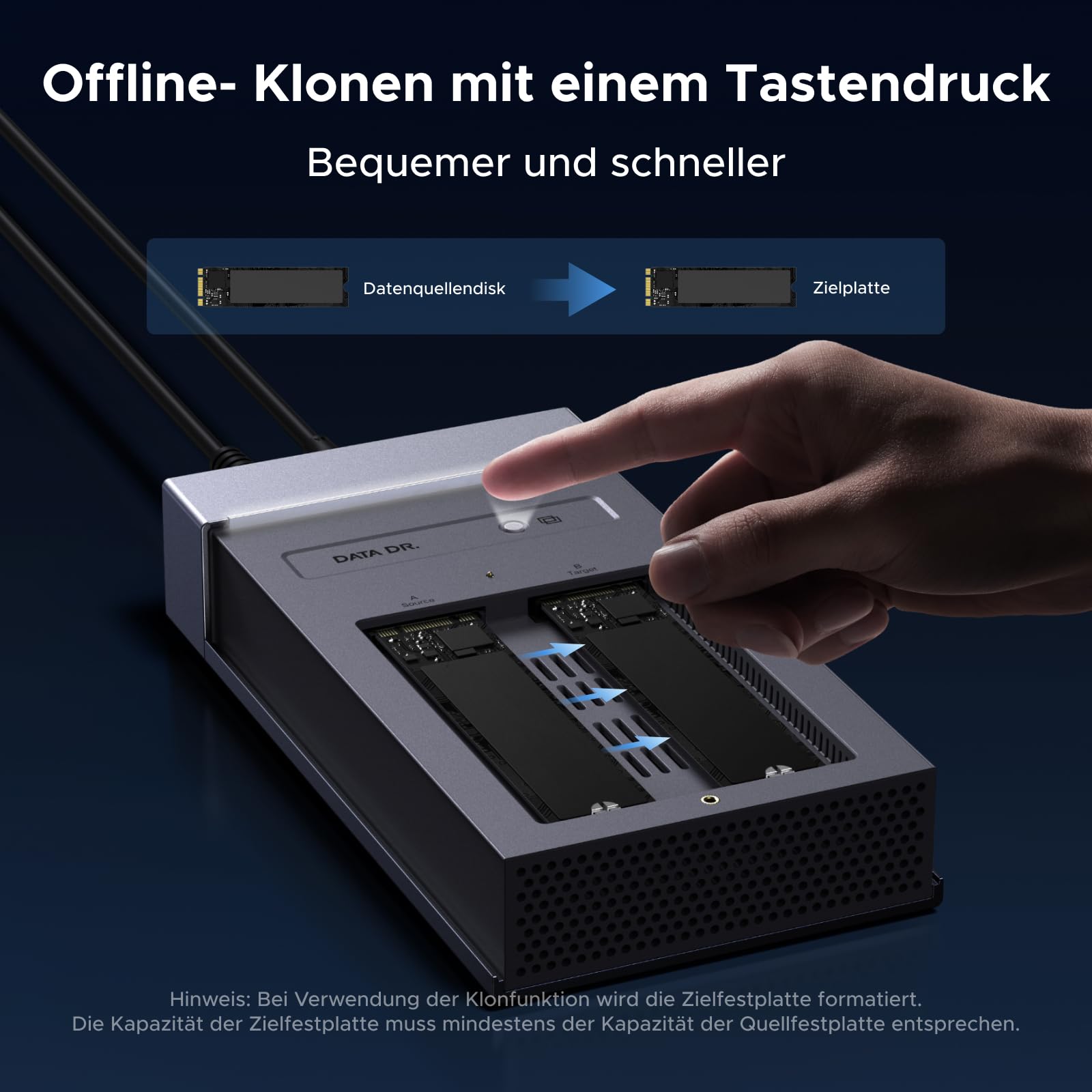 UGREEN 40Gbps Festplatten Dockingstation,USB4 Dual Bay NVMe Docking Station | USB4 NVMe Docking Station mit Kühllüfter,M2 NVMe SSD Festplattengehäuse mit Offline-Klonen und Software-RAID-Konfigurationen