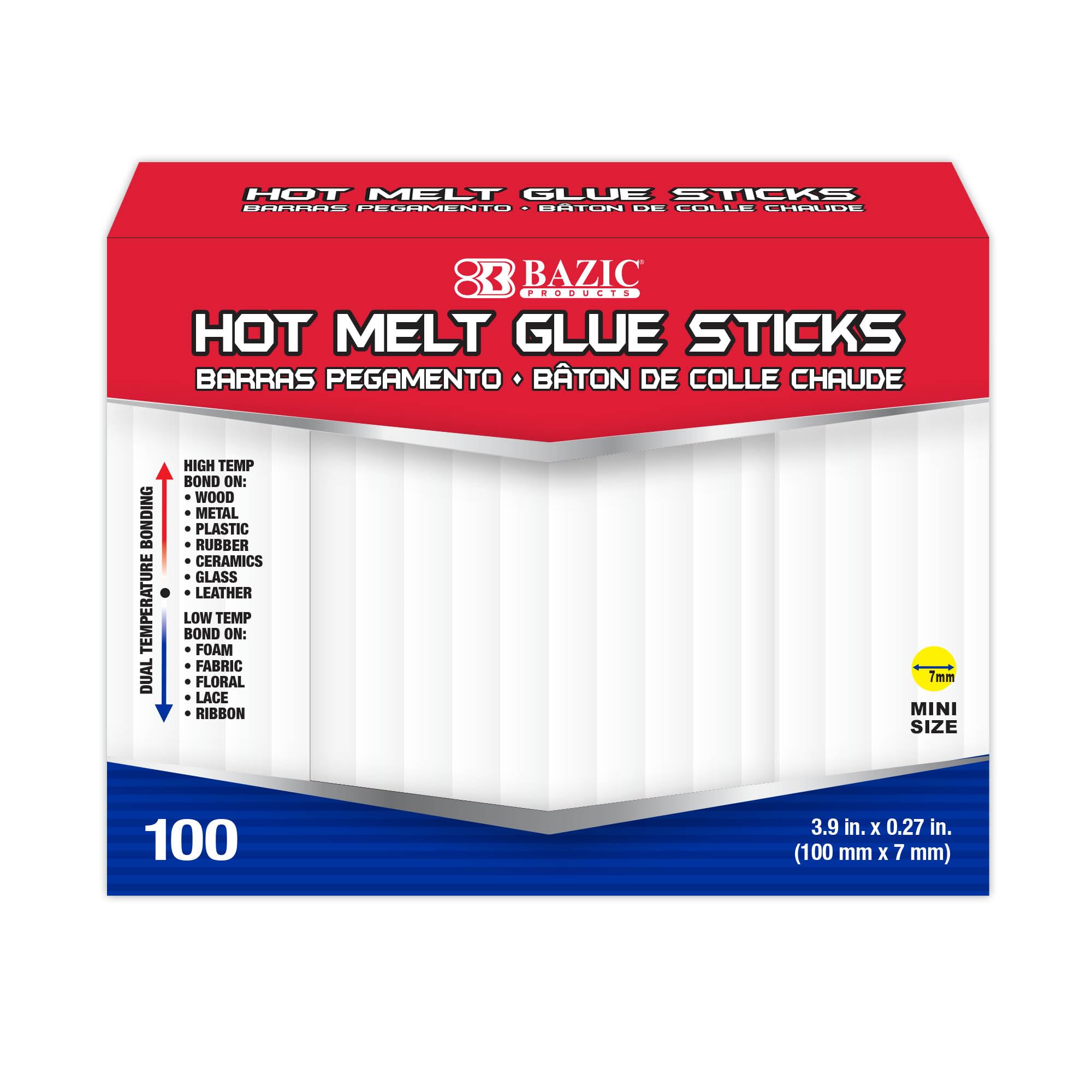 BAZIC Hot Melt Glue Sticks Dual Temp Mini 3.9